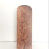 chandelier bougeoir pyrogravure motif eucalyptus face Chandelier en bois – motif eucalyptus pyrogravé - pièce unique