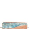 soliflore multifleurs en bois vase lagon artisanal bleu fond blanc Soliflore multiple en bois sculpté – motif minéral bleu lagon pièce unique