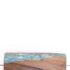 soliflore multifleurs en bois vase lagon artisanal bleu fond blanc 2 Soliflore multiple en bois sculpté – motif minéral bleu lagon pièce unique