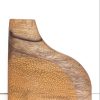 soliflore vague artisanal vase en bois gravé motif rond doré Soliflore en bois – pièce unique aux motifs ronds dorés