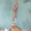 Soliflore en bois – pièce unique aux motifs ronds dorés
