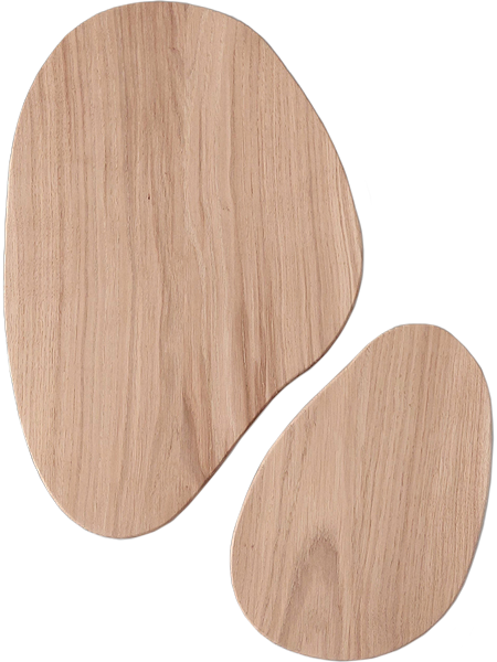 Silhouette en bois aux arrondis délicats, parfaite pour un duo complice.