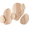 Pièce murale artisanale en bois, pensée pour représenter un lien à six.