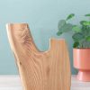 vase organique en bois 2 entrées forme organique soliflore bois