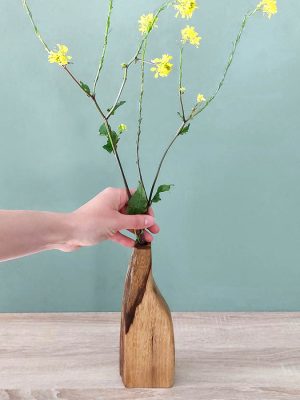 vase organique en bois exotique