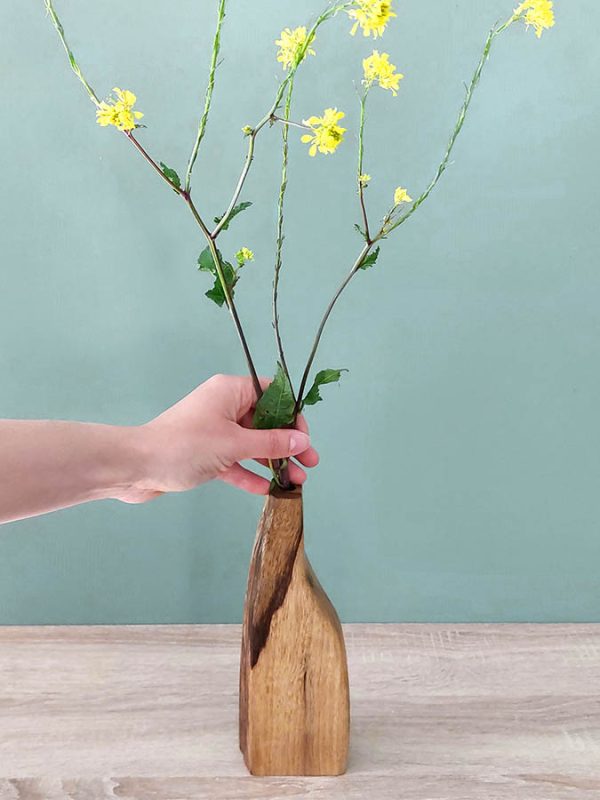 soliflore en bois vase organique en bois exotique