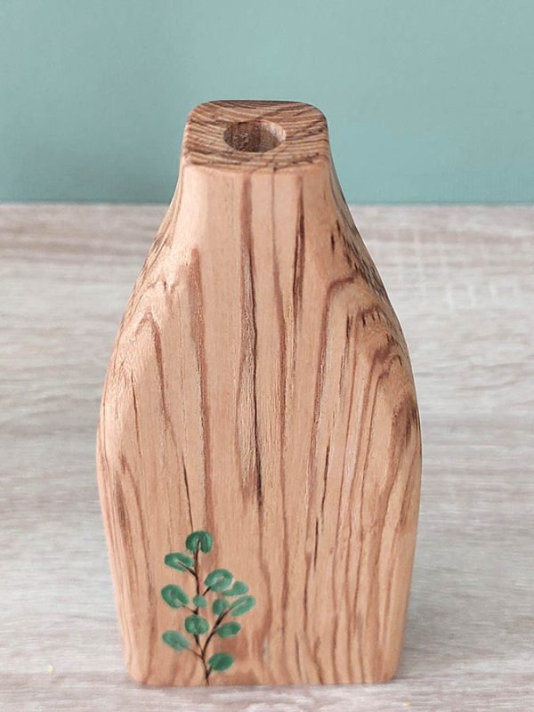 mini vase en bois