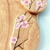 motif fleurs de cerisier japonais sur bois de poirier