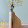 Soliflore en bois de Fraké, motif Pensée violette