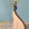 Soliflore en bois de Fraké, motif Pensée violette