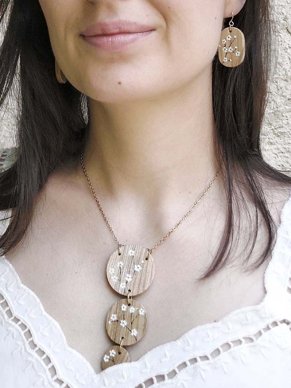 Cocon - Boucles d'oreilles ovales en bois