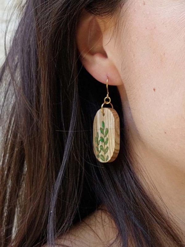Cocon - Boucles d'oreilles ovales en bois