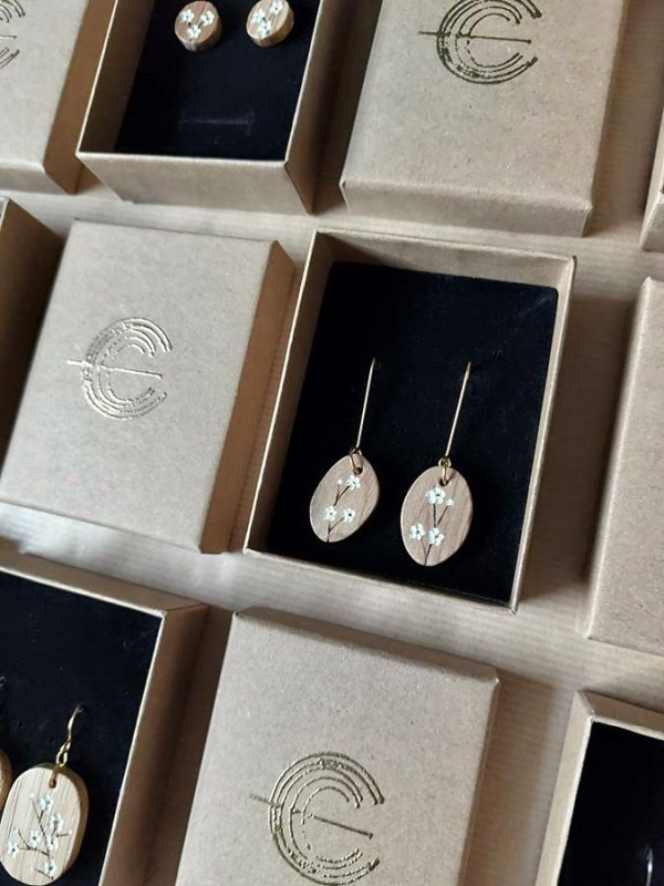 Pétale – Boucles d'oreilles en bois