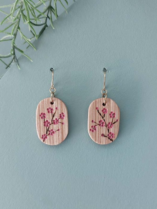 Cocon - Boucles d'oreilles ovales en bois