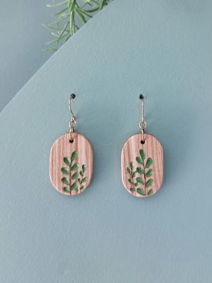 Cocon - Boucles d'oreilles ovales en bois