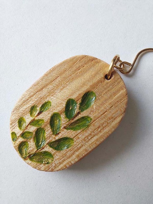 Cocon - Boucles d'oreilles ovales en bois