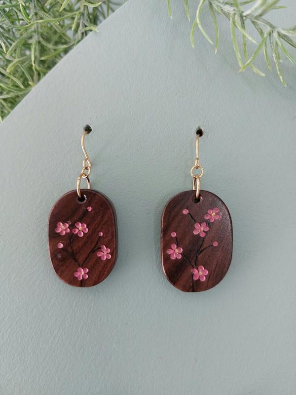Cocon - Boucles d'oreilles ovales en bois