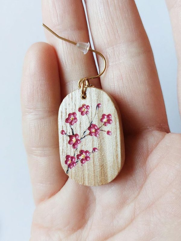 Cocon - Boucles d'oreilles ovales en bois