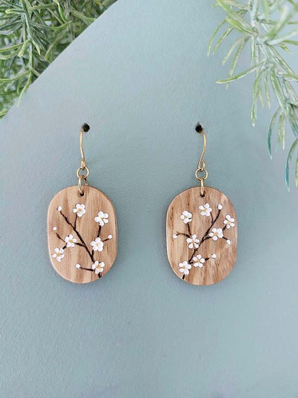 Cocon - Boucles d'oreilles ovales en bois