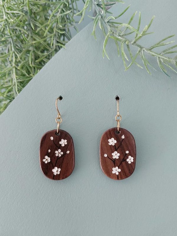 Cocon - Boucles d'oreilles ovales en bois