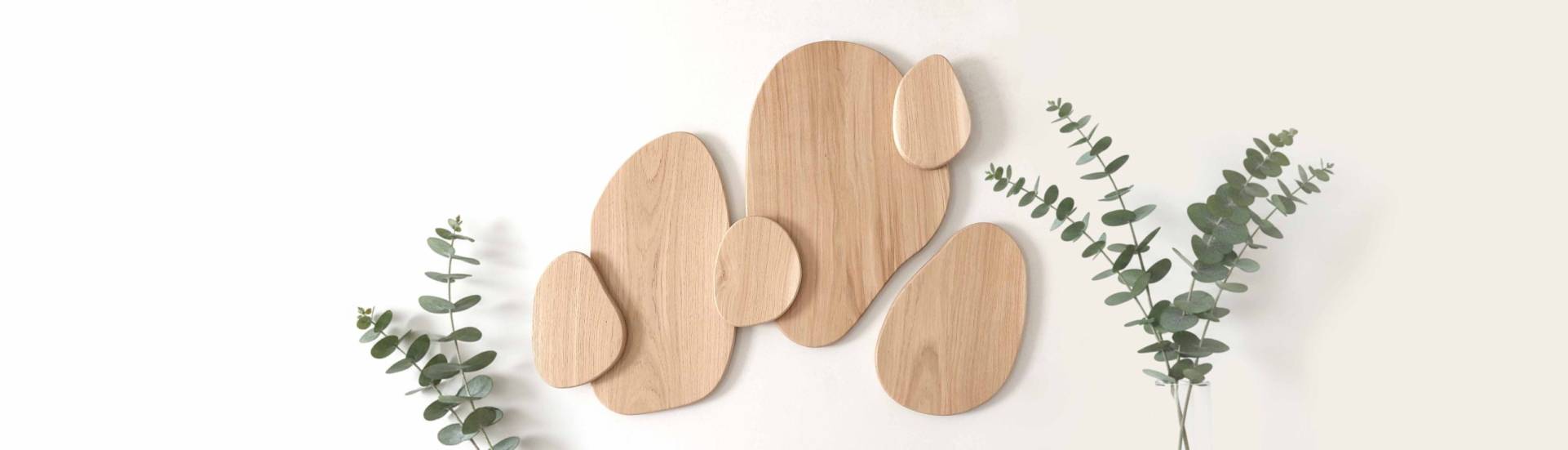décoration murale en bois de forme arrondie